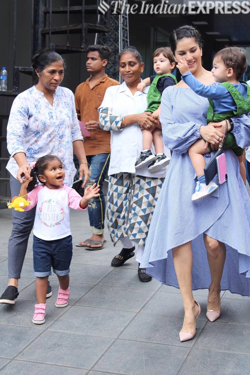 sunny leone with kids