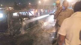 delhi. delhi news, delhi accident, death in accident, accident death, man charred to death, suv accident, delhi suv accident, delhi police, indian express