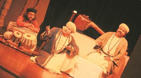 Play in Connaught Place, dance and music  drama, play on Tansen in Connaught, Tansen court singer, play on life of Tansen,  Sudheer Rikhari, Mohammad Faheem, Indian Express
