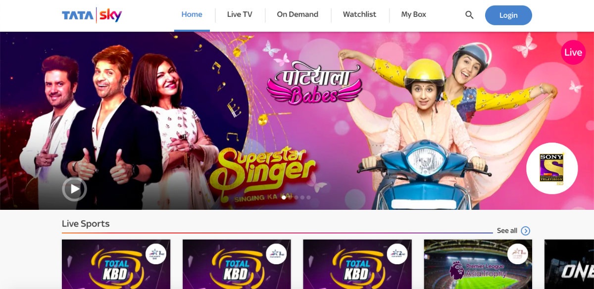 Tata Sky, Tata Sky Live TV, Tata Sky app, Tata Sky web version, Tata Sky subscription, Tata Sky free