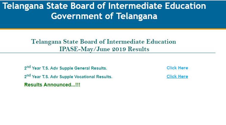 Telangana TS Inter Supplementary Results For Second Year Released ...