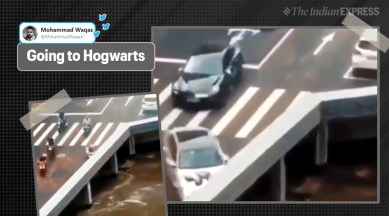 Video of cars 'disappearing' from bridge leaves netizens confused |  Trending News,The Indian Express