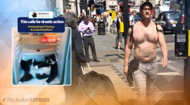 UK heatwave, Europe heatwave, UK temperature, Europe temperature, Heatwave reaction, Britian reacts to heatwave, UK heatwave trending, Europe heatwave trending, Trending, Indian Express news