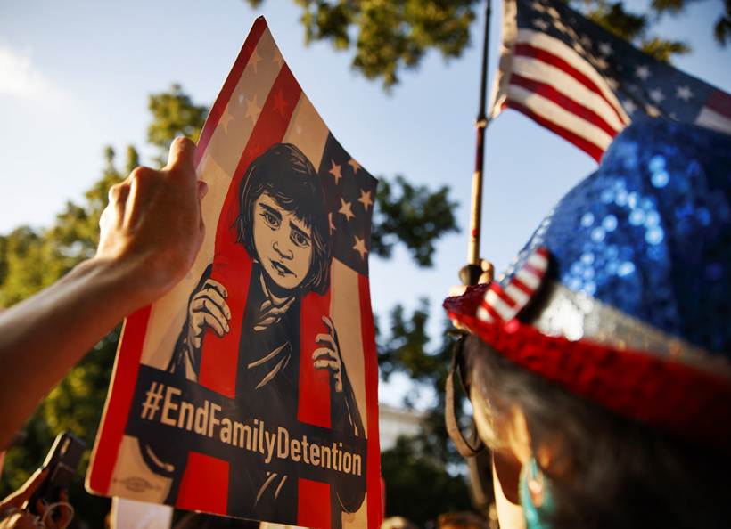 lights for liberty protest, trump immigration policy, donald trump, abolish ice, immigration protest photos, chicago, world news, indian express