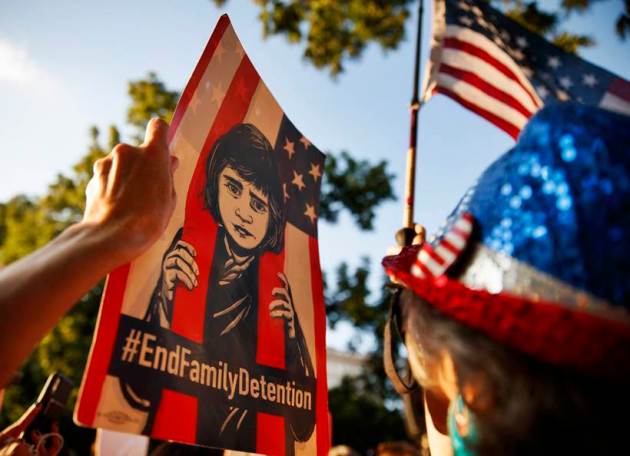 lights for liberty protest, trump immigration policy, donald trump, abolish ice, immigration protest photos, chicago, world news, indian express