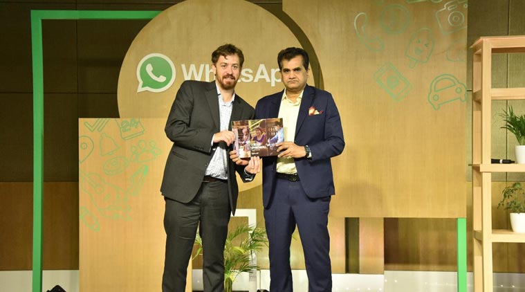 WhatsApp, WhatsApp Niti Aayog, WhatsApp program, WhatsApp Business in India, Will Cathcart, Niti Aayog CEO Amitabh Kant, Amitabh Kant, Tech news