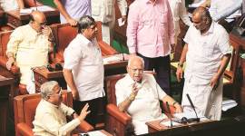 Karnataka crisis, karnataka cm, karnataka floor test, yeddyurappa, b s yeddyurappa cm, bjp karnataka, speaker resigns, k r ramesh, karnataka government, karnataka assembly, indian express