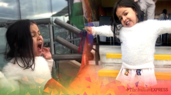 MS Dhoni, MS Dhoni ziva, ziva viral video, ziva screaming papa, india vs bangladesh, ind v ban, indian team score, icc world cup 2019., world cup semi finals, twitter, indian express, indian express news
