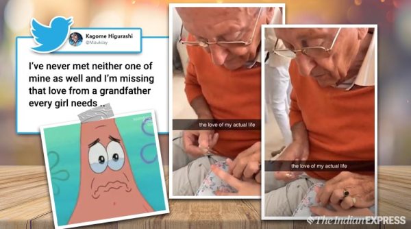 grandfather paints nails, granddad paints girl nails, grandfather paints granddaughter nails, viral news, viral videos, indian epxress, cute grandparents videos