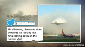 Emirates flights, Emirates flight epic landing, Emirates flight landing, Emirates flight landing viral, Emirates airplane viral landing video, trending, Indian Express news