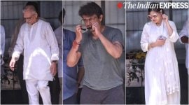 khayyam dies, khayyam funeral, sonu nigam, alka yagnik, gulzar, poonam dhillon, sonu nigam khayyam, khayyam funeral photos