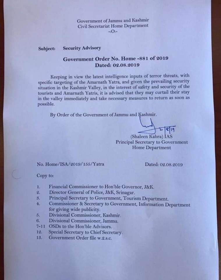 Amarnath yatra, Amarnath yatra terminated, Amarnath yatra suspended, Srinagar Jammu Kashmir, Jammu Kashmir section 144, Jammu Kashmir curfew