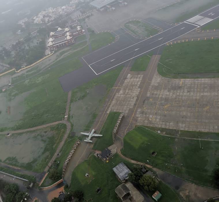 Vadodara airport in the aftermath of heavy rains (Source: Defence PRO)