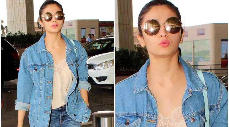 alia bhatt denim look, alia bhatt fashion, alia bhatt airport look, denim, fashion, lifestyle, fashion news, fashion, lifestyle, indian express, indian express news