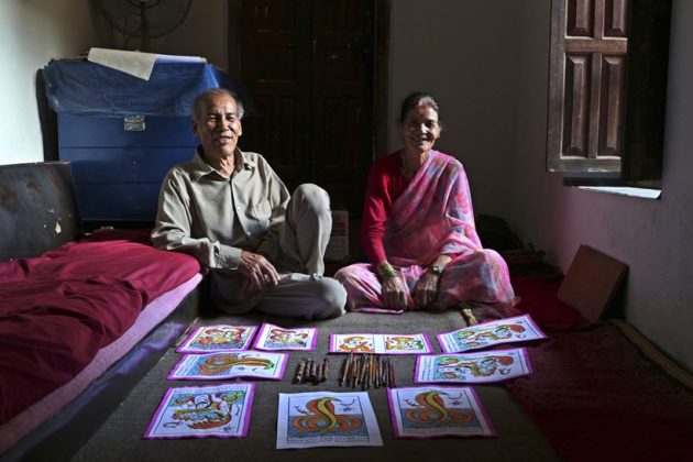 nepal chitrakaar families, nepal art, chitrakar couple, nepal chitrakar art, world news, indian express