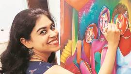 art exhibition, chandigarh, chandigarh art exhibition, artist shiva kumra, art work, paintings, indian express news