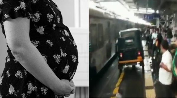virar staton, auto driver takes auto on platform, driver takes auto in platform to help pregnant woman, viral news, indian express
