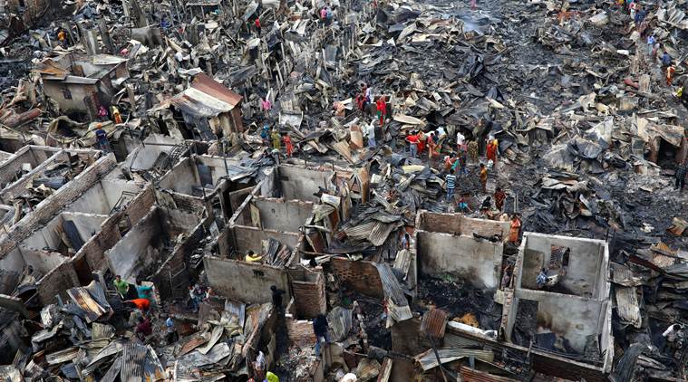 Bangladesh slum fire, Dhaka fire in Slum, Bangladesh Slum Dhaka fire, Indian Express World news