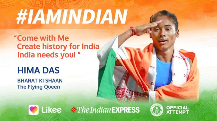 likee, likee singapore, likee video, iamindian, iamindian campaign, likee independence day campaign, independence day, indian flag, hima das, guiness world record, indian express news