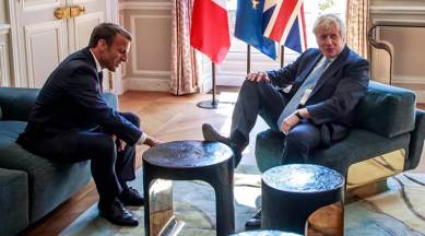 boris johnson emmanuel macron, biritsh pm, french pm, brexit issue, macron pn brexit, world news, indian express