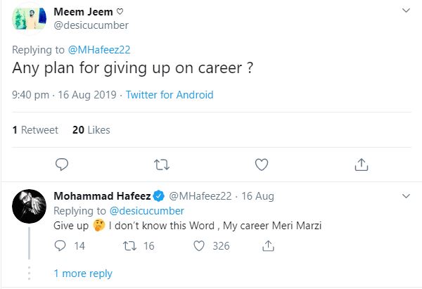 ‘My career, meri marzi’ – Irked Mohammad Hafeez replies after fan asks ...