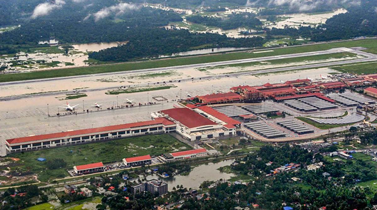 An aerial view of flood-hit areas of Cochin International Airport in Kerala, Friday, Aug 9, 2019. (PTI Photo) 