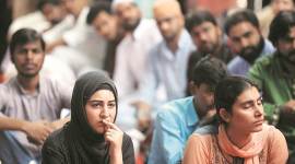 Delhi Eid 759 Delhi city news, Delhi Eid gathering Jantar Mantar, Delhi eid celebration Jantar Mantar, Kashmir lockdown, Kashmir Eid, Indian Express