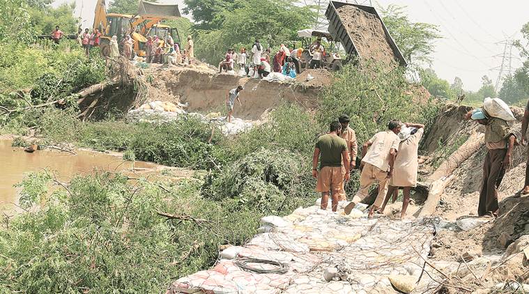 punjab floods, floods in punjab, punjab dhussi bandh breaches, punjab dhussi bandh, punjab dhussi bandh breaches floods, punjab news, india news, Indian Express