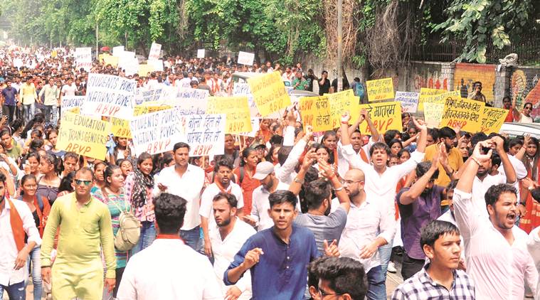 dusu polls, dusu elections, abvp, jammu and kashmir, savarkar, education, delhi news, indian express