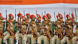 independence day photos, independence day images, august 15, independence day, 73rd independence day, red fort, full dress rehearsal, Independence Day 2018 Independence Day, independence day celebrations, army, cadets, security, photos, india news, indian express