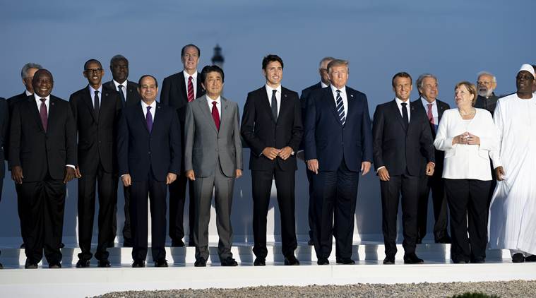 g7 summit, g7 summit paris, donald trump boris johnson meet g7 summit, trump macron meet g7 summit, g7 summit highlights