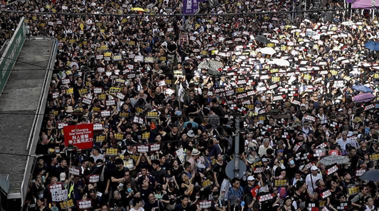 Hong Kong protests, Hong Kong rally, extradition bill, protest against extradition bill, china us relations, china on protests, world news, indian express