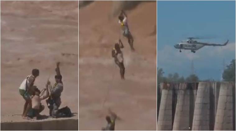 Jammu: IAF rescues four people stranded in overflowing river Tawi