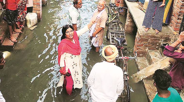 delhi rains, delhi rainfall, rainfall in delhi, kirari water, knee-deep water in kirari, kirari area, kirari area delhi, delhi kirari area, delhi news, city news, Indian Express