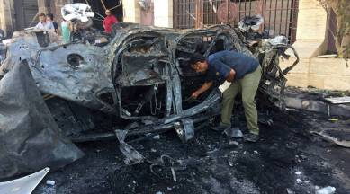 libya car blast, libya car bomb blast, benghazi car blast, benghazi car bomb blast, libya blast, benghazi blast, world news, Indian Express