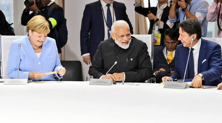 Modi G7 Summit, G7 Summit on Environment, Modi on Single use places, G7 summit France, indian express news