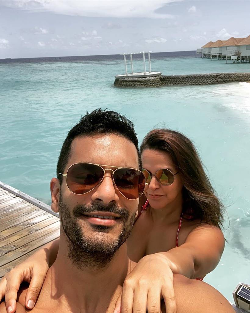 angad bedi neha dhupia maldives holiday