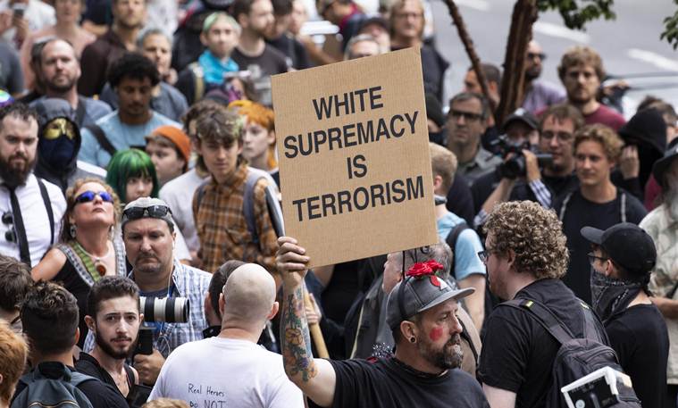 Portland protests, far right protesters, antifa, donald trump, us elections 2020, donald trump us president, indian express