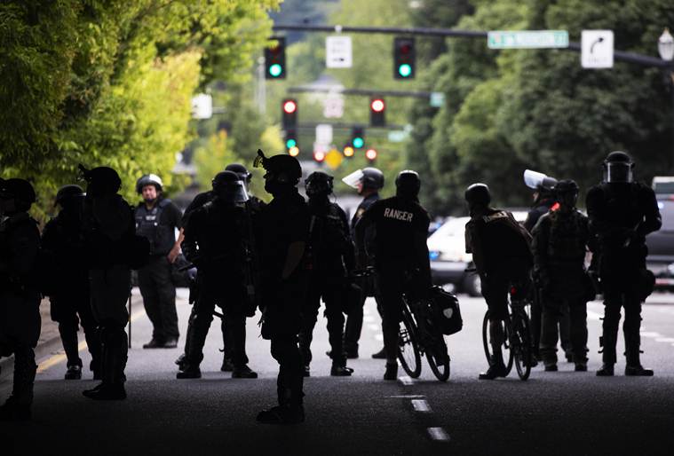 Portland protests, far right protesters, antifa, donald trump, us elections 2020, donald trump us president, indian express