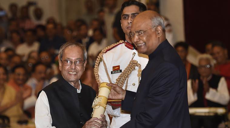 Pranab Mukherjee Bharat ratna, Pranab mukherjee, bharat ratna event, rahul gandhi, sonia gandhi, president kovind, indian express
