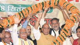 Rajnath Singh, Rajnath singh on PoK, Pakistan, Kashmir, talks with Pakistan, talks on PoK, Pakistan occupied Kashmir, Article 370, Indian Express