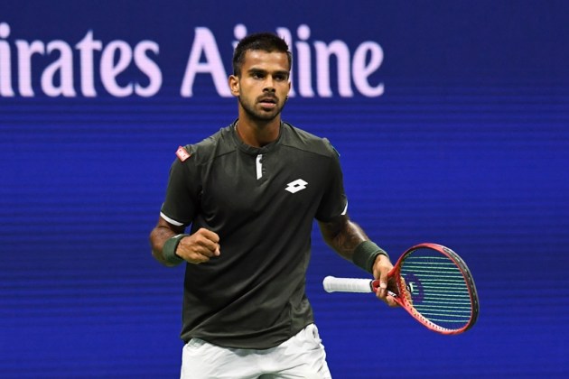 sumit nagal, sumit nagal vs roger federer, sumit nagal vs roger federer us open, sumit nagal photos, sumit nagal vs federer photos, us open, tennis news
