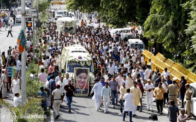 sushma swaraj, sushma swaraj last rites, sushma swaraj cremated, sushma swaraj death modi, pm modi on sushma swaraj, sushma swaraj dead, latest news on sushma swaraj, sushma swaraj age, sushma swaraj passes away, sushma swaraj news, sushma swaraj news today, sushma swaraj health news, sushma swaraj latest news, foreign minister, foreign minister sushma swaraj, indian express news