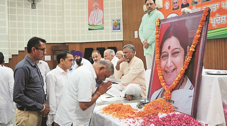 sushma swaraj, sushma swaraj death news, sushma swaraj images, sushma swaraj photos, sushma swaraj death news, sushma swaraj dead, sushma swaraj dead, latest news on sushma swaraj, sushma swaraj age, sushma swaraj passes away, sushma swaraj news, sushma swaraj news today, sushma swaraj latest news, foreign minister, foreign minister sushma swaraj, panjab university, chandigarh news, city news, india news, Indian Express