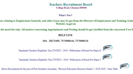 trb tn nic in tet paper 2 result 2019, TNTET 2019, TNTET, Tamil Nadu tet, tet 2019, trb.tn.nic.in, teacher jobs