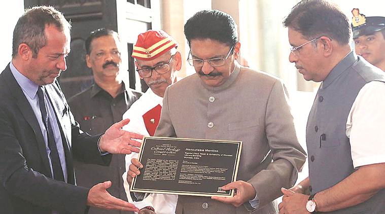mumbai university, mumbai university unesco award, unesco asia pacific award, cultural heritage, cultural heritage conservation, vidyasagar rao, mumbai news, maharashtra news, indian express news