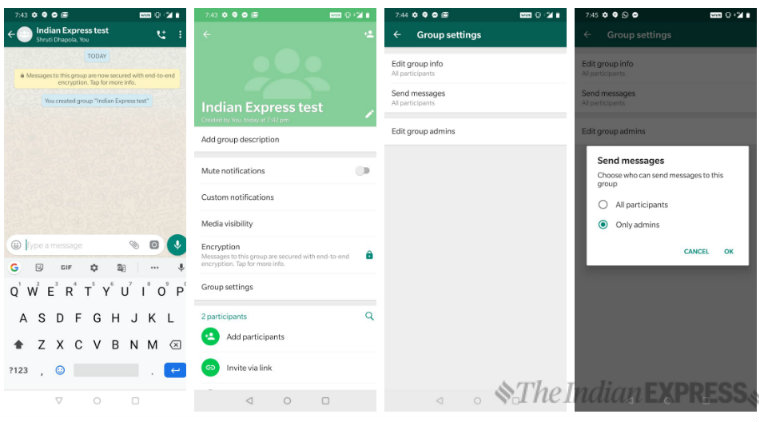 how to make whatsapp group only admin can send messages on iphone