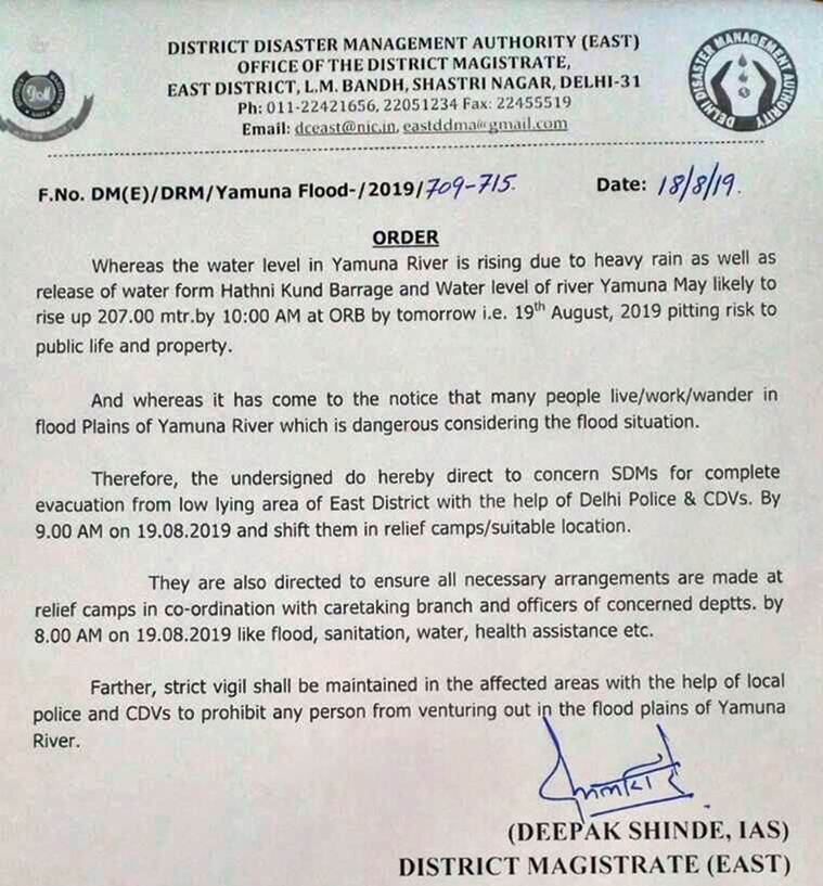 Delhi Yamuna river flood, Delhi flood Yamuna river, Yamuna river water level, indian express