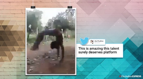 somersaults, indian kids gymnastic, boy crazy somersault video, kiren rijiju, nadia comaneic, viral news, indian express