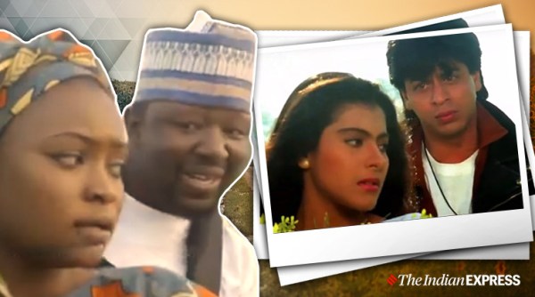 shah rukh khan, dilwale dulhaniya le jayenge, nijerian fans SRK song, Nigerian bollywood fan DDLJ song, indian express, viral video, anupam kher,